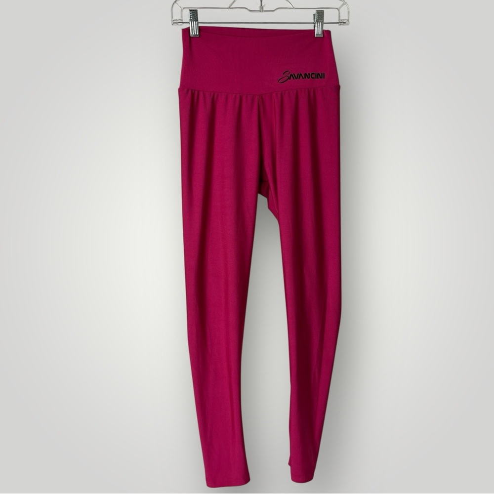 Savancini Activewear Compression Pants Pink‎ Womens Medium Leggings